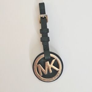 🔥Michael Kors green and gold tone logo bag charm